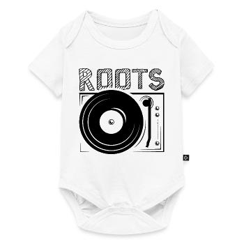 roots dj Symbol Plattenspieler icon Logo Grafik - Baby Premium Kurzarmbody - Weiß - Vorne