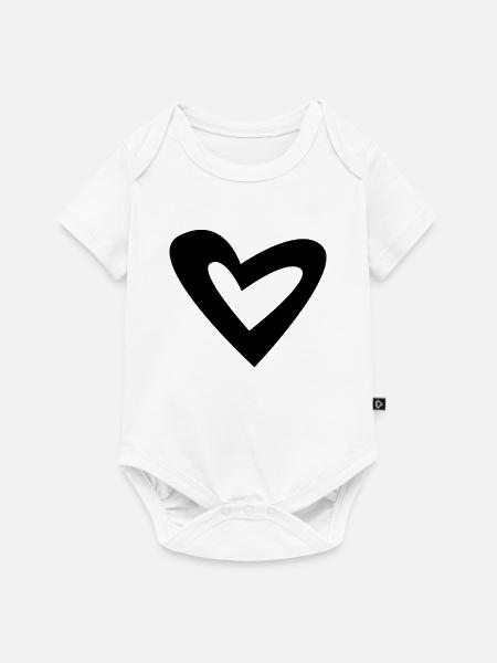Herz - Baby Premium Kurzarmbody - Weiß