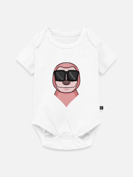 Faultier mit Brille - Baby Premium Kurzarmbody - Weiß