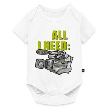 ALL I NEED is alte Videokamera - Baby Premium Kurzarmbody - Weiß - Vorne
