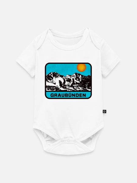 Graubünden Panorama Sonnenrand - Baby Premium Kurzarmbody - Weiß