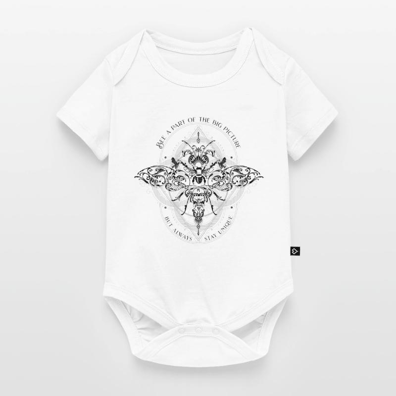 Bee psychedelic geometry pattern cool saying Baby Premium short-sleeve bodysuit