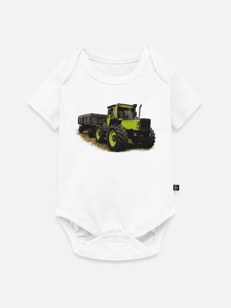 MB trac 1600 turbo with trailer - Baby Premium short-sleeve bodysuit - white