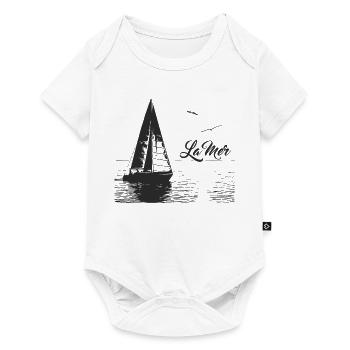 La mer - voilier et 2 mouettes - Body à manches courtes Premium Bébé - blanc - Devant