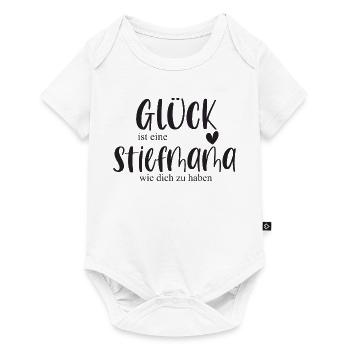 Mama Stiefmama Bonusmama Familie Geschenk Glück - Baby Premium Kurzarmbody - Weiß - Vorne