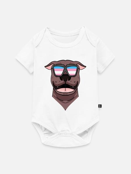 American HUnd - Baby Premium Kurzarmbody - Weiß