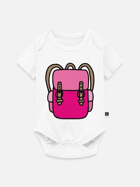 Schulranzen - Baby Premium Kurzarmbody - Weiß
