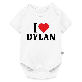 T-Shirt Ich liebe Dylan T-Shirt Geschenkidee - Baby Premium Kurzarmbody - Weiß - Vorne