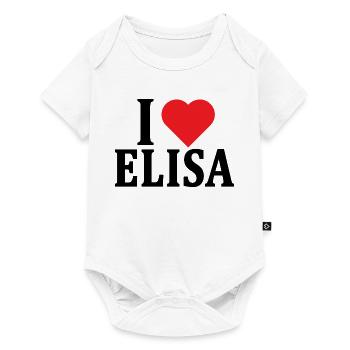 T-shirt I love Elisa t-shirt gift idea - Baby Premium short-sleeve bodysuit - white - Front