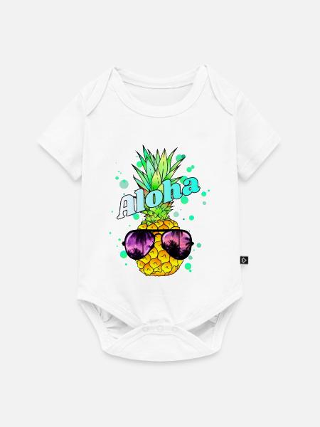 coole Ananas Aloha - Baby Premium Kurzarmbody - Weiß
