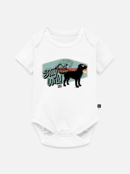Stay Wild Hund Retro Surf - Baby Premium Kurzarmbody - Weiß