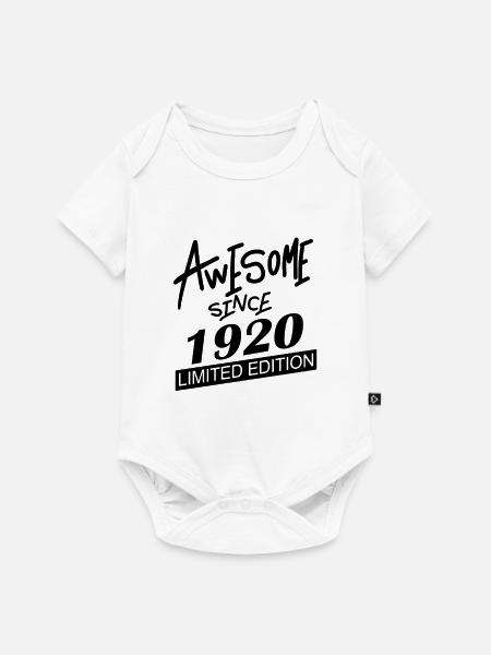 1920 - Jahrgang 1920 - Baby Premium Kurzarmbody - Weiß