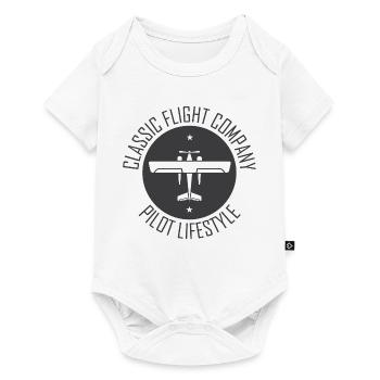 Flugzeug Symbol Fliegen Pilot Piloten Klassiker - Baby Premium Kurzarmbody - Weiß - Vorne