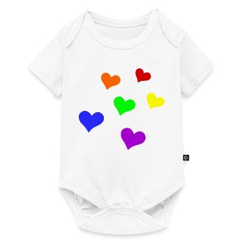 Cœurs LGBT - Body à manches courtes Premium Bébé - blanc - Devant