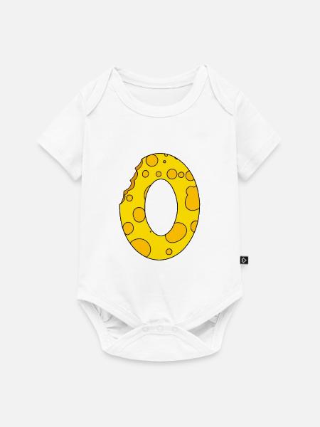 Buchstabe O - Baby Premium Kurzarmbody - Weiß