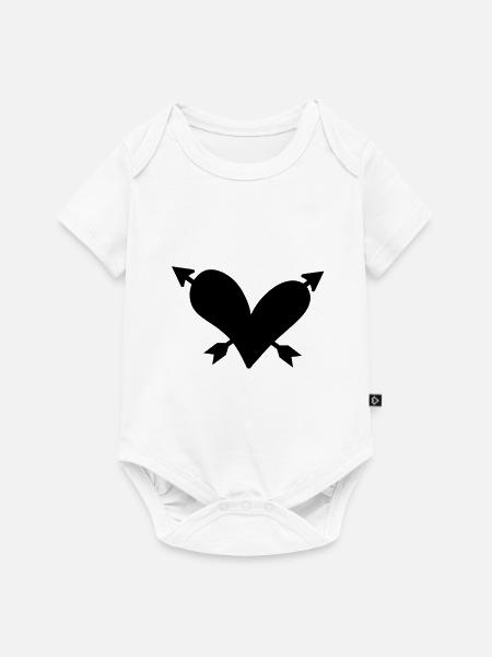 Herz Pfeil - Baby Premium Kurzarmbody - Weiß