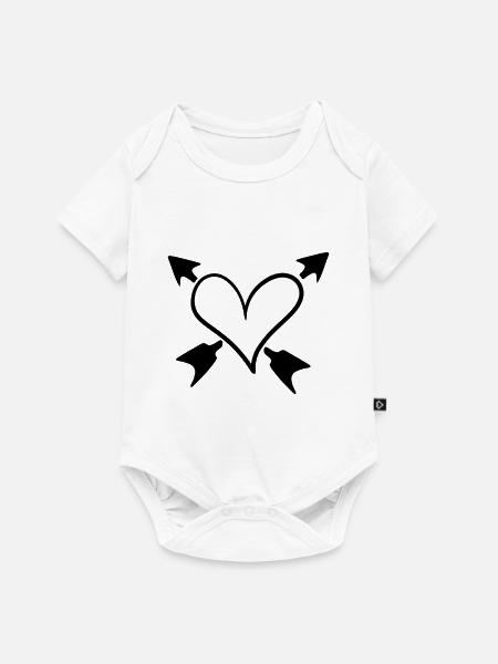 Herz Pfeile Liebe - Baby Premium Kurzarmbody - Weiß