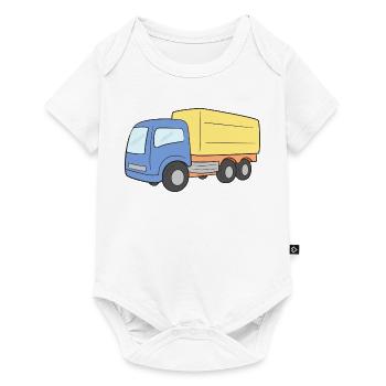 Lastwagen LKW Truck - Baby Premium Kurzarmbody - Weiß - Vorne