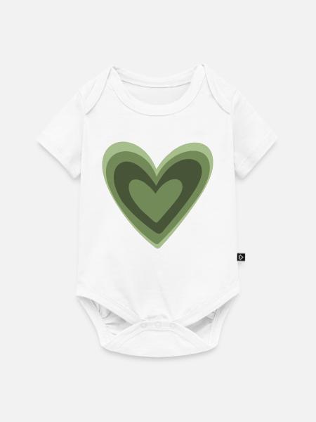 Green Heart - Baby Premium Kurzarmbody - Weiß
