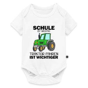Trecker Bauer Landwirt Traktor Junge Geschenk - Baby Premium Kurzarmbody - Weiß - Vorne