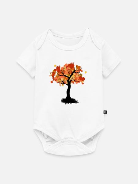 Herbstbaum - Baby Premium Kurzarmbody - Weiß