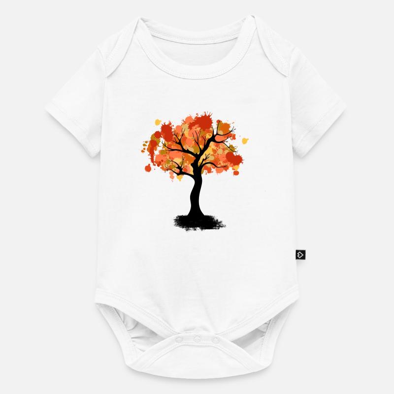 Herbstbaum - Baby Premium Kurzarmbody - Weiß