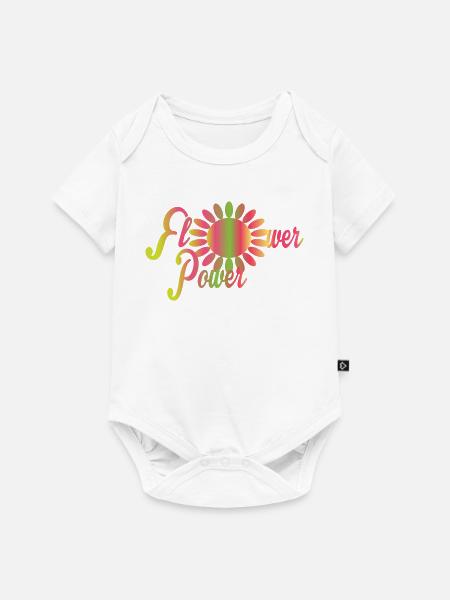 Blumen Power - Baby Premium Kurzarmbody - Weiß
