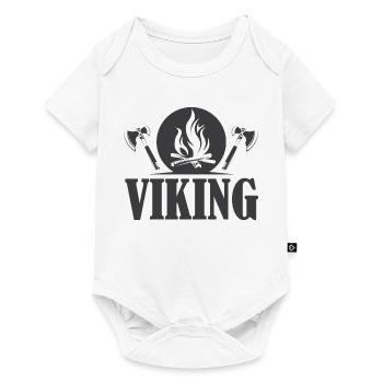 viking icon axe symbol fire graphic - Baby Premium short-sleeve bodysuit - white - Front