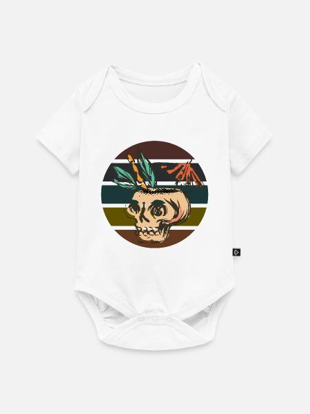 Skellet Halloween Design - Baby Premium Kurzarmbody - Weiß