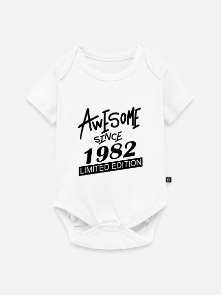 1982 - Jahrgang 1982 - Baby Premium Kurzarmbody - Weiß