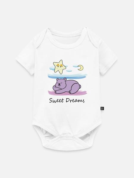 Süßer Teddybär - Baby Premium Kurzarmbody - Weiß