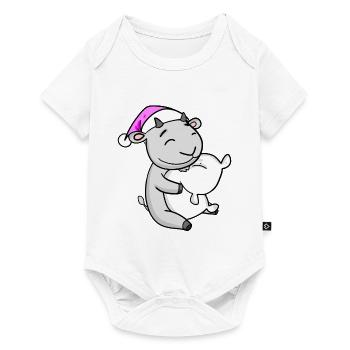 Goat with pillow and sleeping cap - Baby Premium short-sleeve bodysuit - white - Front