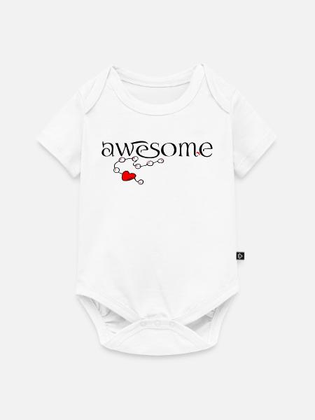 awesome, Herz - Baby Premium Kurzarmbody - Weiß