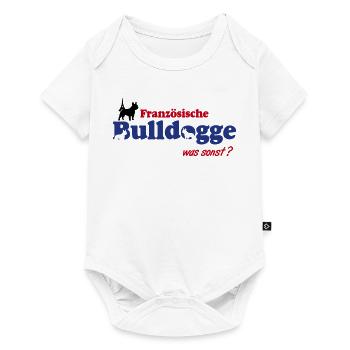 Französische Bulldogge Logo - Baby Premium Kurzarmbody - Weiß - Vorne