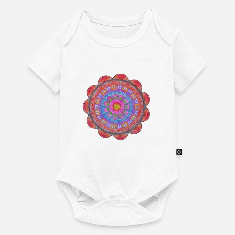 Explosion de couleurs du Cercle Mandala - Body à manches courtes Premium Bébé - blanc