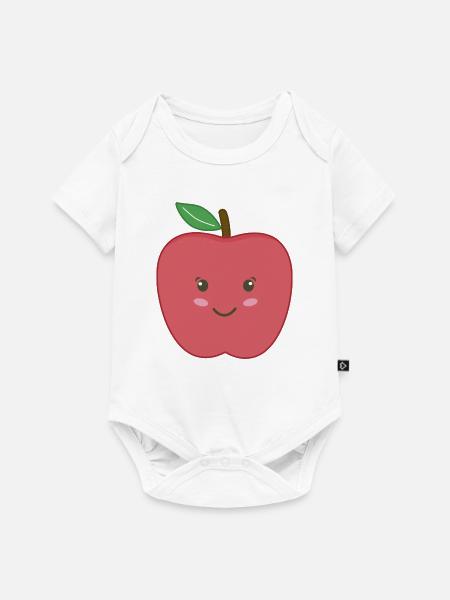 Apfel Kawaii - Baby Premium Kurzarmbody - Weiß