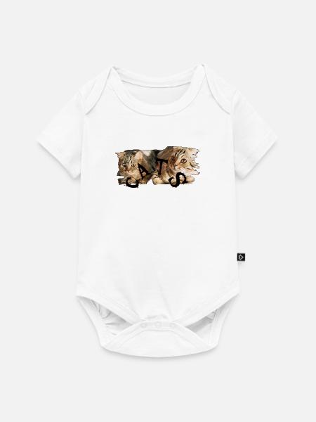 Katzen-Collage: Zerrissene Fellkunst - Baby Premium Kurzarmbody - Weiß
