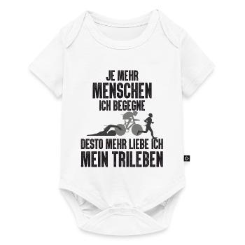 Je Mehr Menschen Ich Begegne Triathlon - Baby Premium Kurzarmbody - Weiß - Vorne