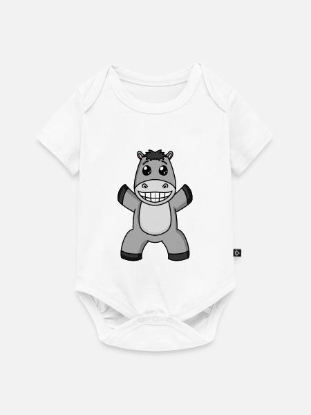 Esel - Baby Premium Kurzarmbody - Weiß