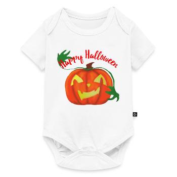 Happy Halloween Kürbis - Baby Premium Kurzarmbody - Weiß - Vorne