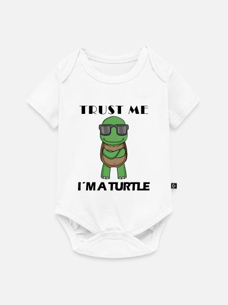 coole Schildkröte - Baby Premium Kurzarmbody - Weiß