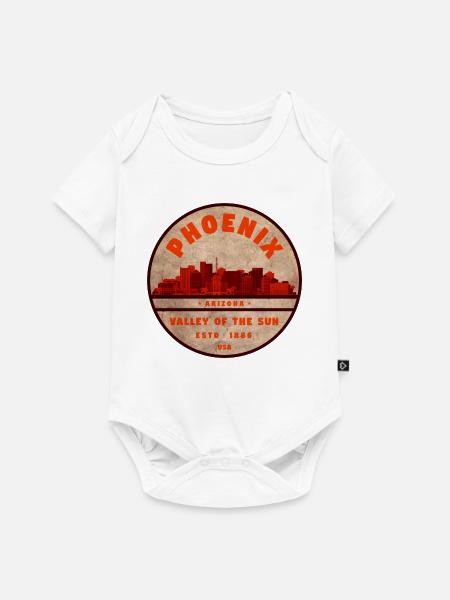 Phoenix Skyline Retro Abzeichen - Baby Premium Kurzarmbody - Weiß