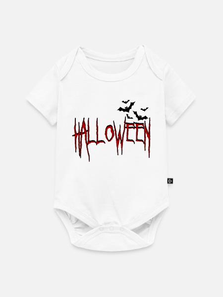 Halloween mit Fledermäusen - Baby Premium Kurzarmbody - Weiß