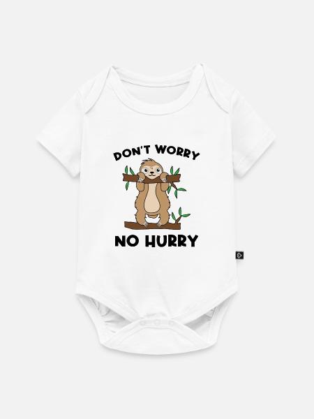 Tier Dschungel Statement Faultier Relax Urwald - Baby Premium Kurzarmbody - Weiß