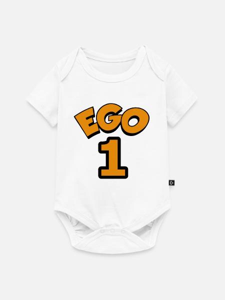 Ego Eins Orange auf Schwarz - Baby Premium Kurzarmbody - Weiß