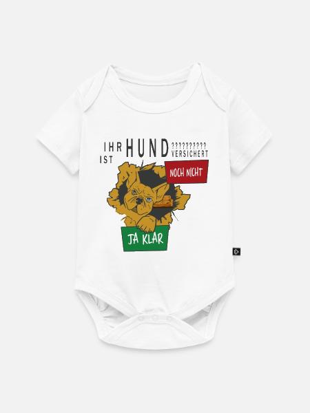 Hunde Versicherung - Baby Premium Kurzarmbody - Weiß