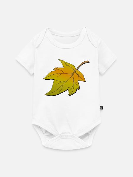 Herbstblatt | Autumn leave - Baby Premium Kurzarmbody - Weiß