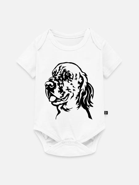 Englischer Setter Kopf - Baby Premium Kurzarmbody - Weiß