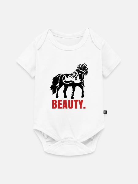 Pferde Pferdenarr Fohlen Islandpferde Spruch - Baby Premium Kurzarmbody - Weiß