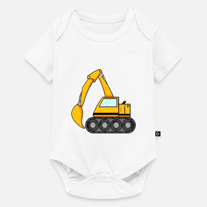Löffelbagger Ausgräber Bagger Baumaschine - Baby Premium Kurzarmbody - Weiß